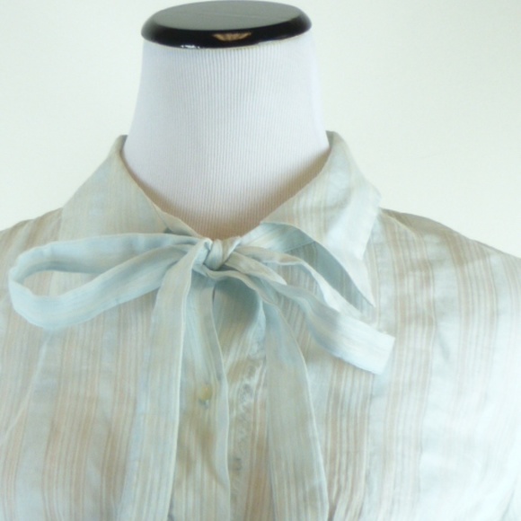 Dolce & Gabbana D&G light blue bow button up long sleeve shirt NWT i46 36 - Picture 2 of 8